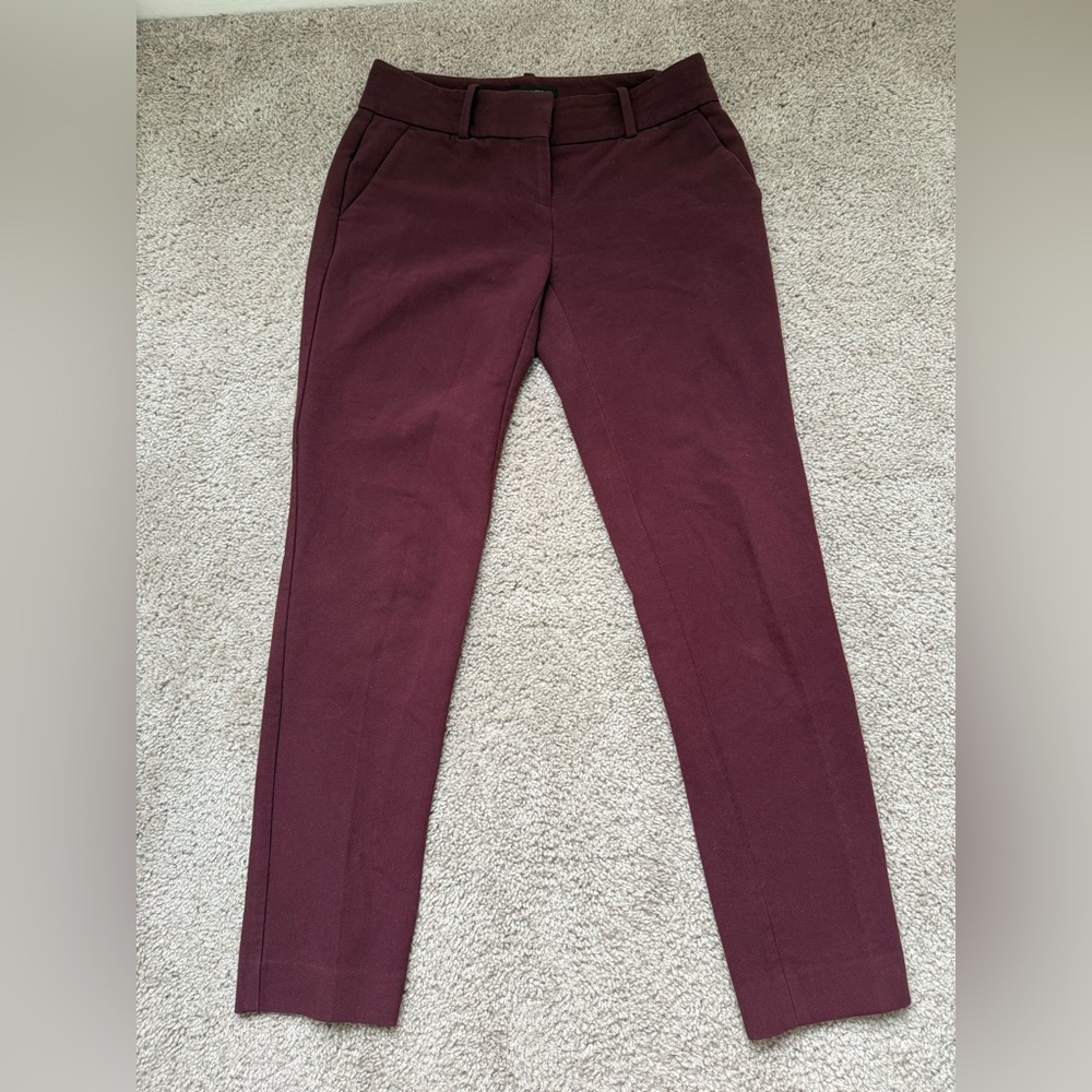 Ann Taylor Slim Straight Pants Maroon 0